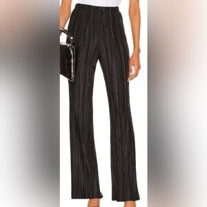 Anine Bing Black Pleated Wide-Leg Pants